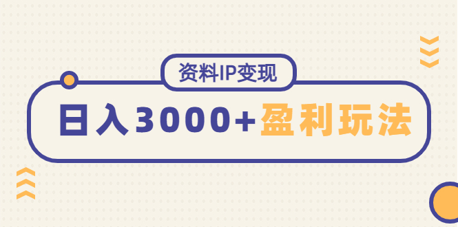 (4576期)资料IP变现,能稳定日赚3000起的持续性盈利玩法