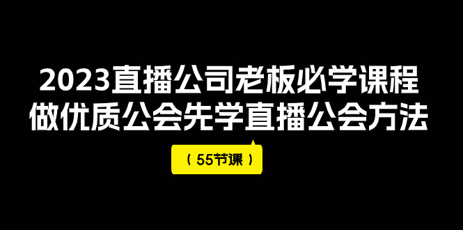 (7738期)2023直播公司老板必学课程,做优质公会先学直播公会方法(55节课)