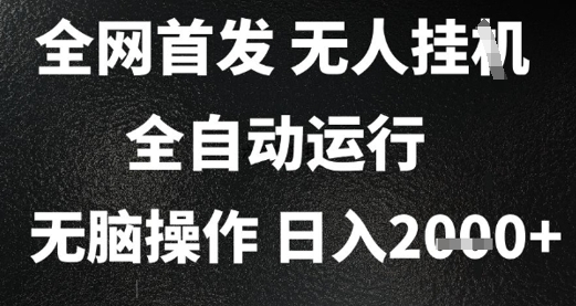 2025首发无人挂G项目，日入2k+，全自动运行，无脑操作，长期稳定 小白可玩
