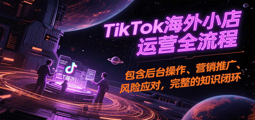 TikTok海外小店运营全流程，包含后台操作、营销推广、风险应对，完整的知识闭环