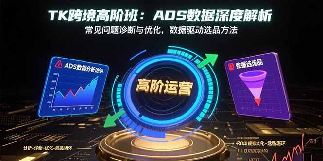 （15809期）TK跨境高阶班：ADS数据深度解析，常见问题诊断与优化，数据驱动选品方法