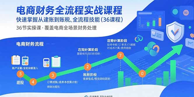 （15883期）电商财务全流程实战课程：快速掌握从建账到报税的全流程技能（36节课）