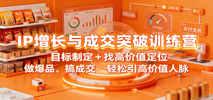 IP增长与成交突破训练营:目标制定+找高价值定位,做爆品、搞成交,轻松引高价值人脉
