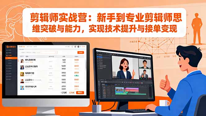 （16347期）剪辑师实战营：新手到专业剪辑师思维突破与能力，实现技术提升与接单变现