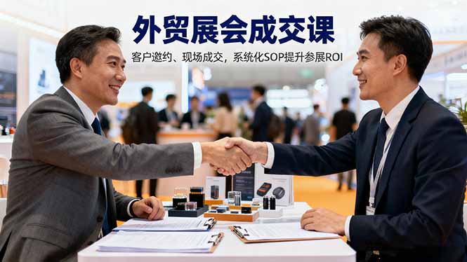 (16356期)外贸展会成交课,含目标制定、客户邀约、现场成交,系统化SOP提升参展ROI