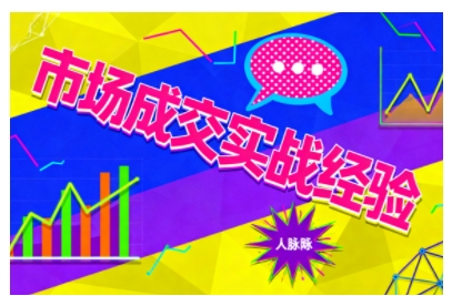 市场成交实战经验，从认知觉醒到实操落地，快速掌握市场开拓与成交核心能力
