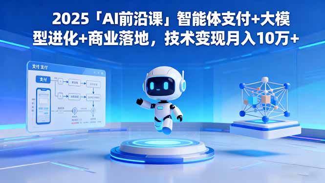 (16384期)2025「AI前沿课」智能体支付+大模型进化+商业落地,技术变现月入10万+