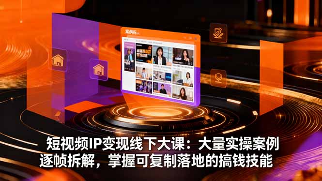 (16411期)短视频IP变现线下大课:大量实操案例逐帧拆解,掌握可复制落地的搞钱技能