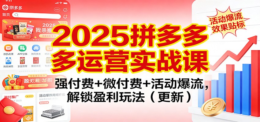 2025拼多多运营实战课：强付费+微付费+活动爆流，解锁盈利玩法（更新）