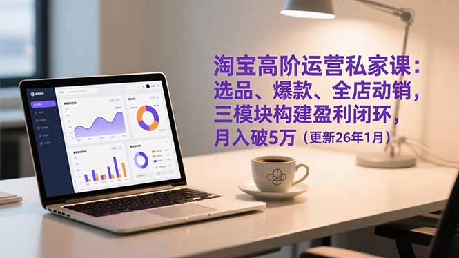 （17016期）淘宝高阶运营私家课：选品、爆款、全店动销，三模块构建盈利闭环，月入破5万（更新26年1月）