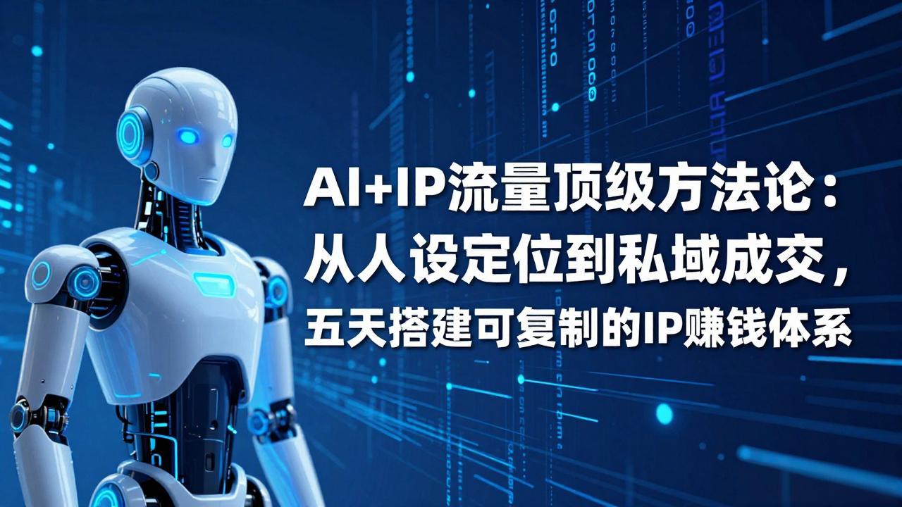 (17521期)AI+IP顶级方法论:从人设定位到私域成交,五天搭建可复制的IP赚钱体系