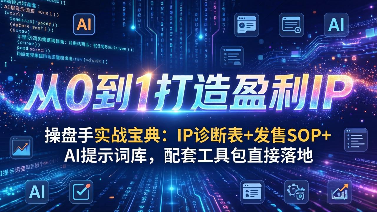 (17593期)操盘手实战宝典:IP诊断表+发售SOP+AI提示词库,配套工具包直接落地,从0到1打造盈利IP (17593期)操盘手实战宝典:IP诊断表+发售SOP+AI提示词库,配套工具包直接落地,从0到1打造盈利IP