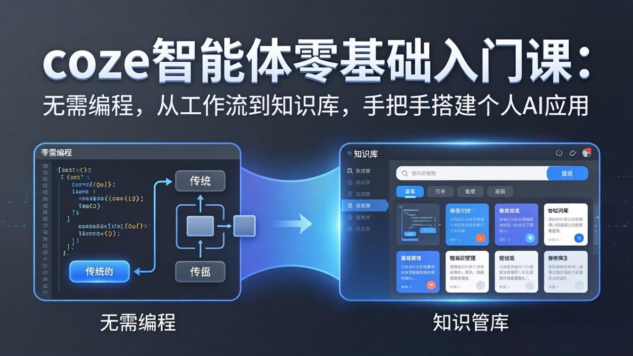 (17775期)coze智能体零基础入门课:无需编程,从工作流到知识库,手把手搭建个人AI应用