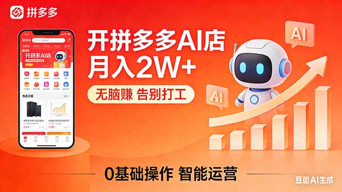 (17947期)开一家拼多多AI店,月入2W+,无脑赚,告别打工,附SOP手册