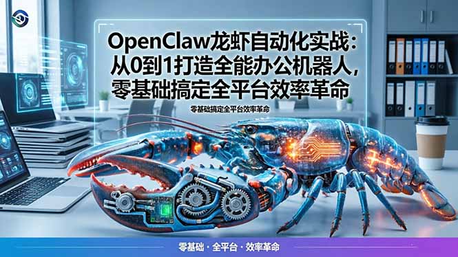 (17996期)OpenClaw龙虾自动化实战:从0到1打造全能办公机器人,零基础搞定全平台效率革命