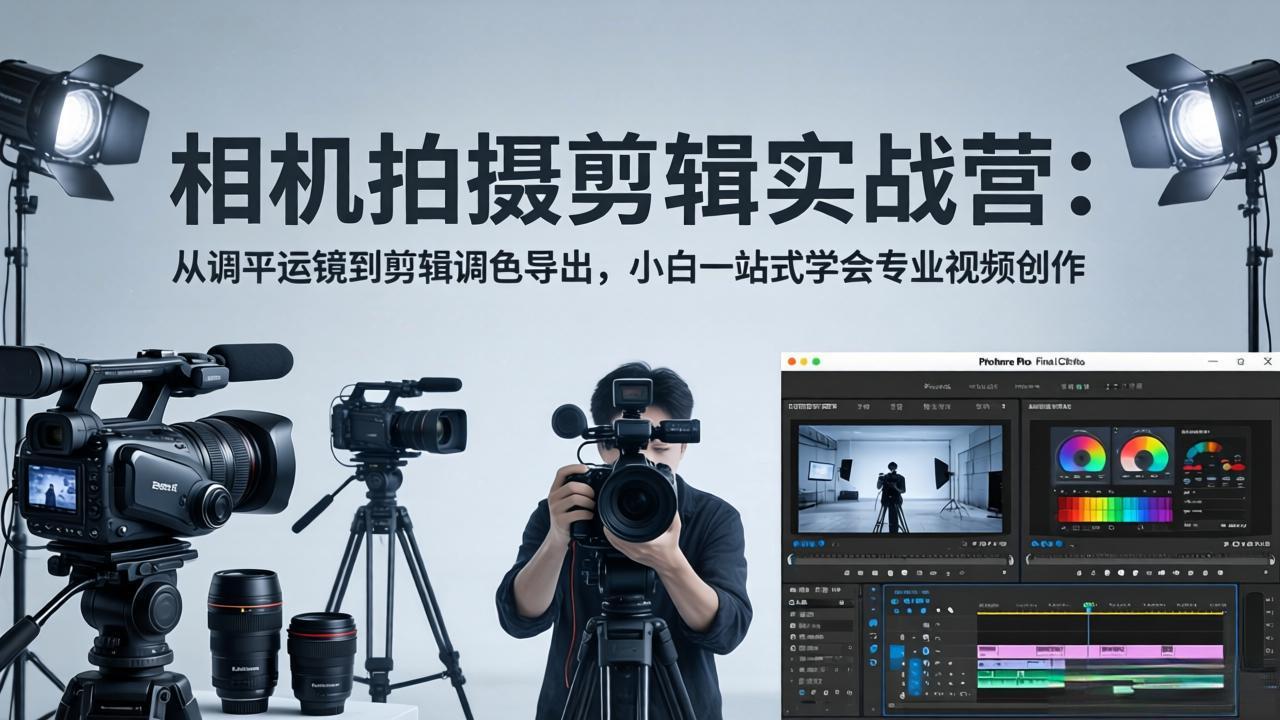 (18002期)相机拍摄剪辑实战营:从调平运镜到剪辑调色导出,小白一站式学会专业视频创作