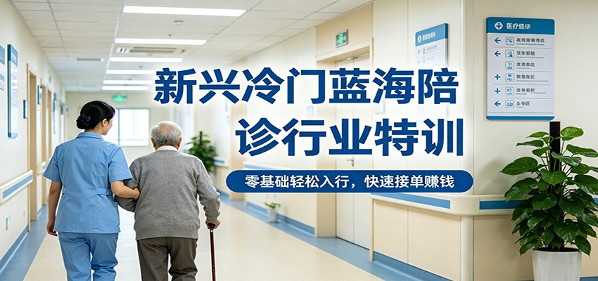 新兴冷门蓝海陪诊行业特训，零基础轻松入行，快速接单赚钱