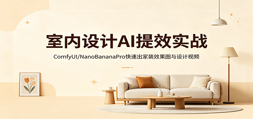 室内设计AI提效实战:ComfyUI/NanoBananaPro快速出家装效果图与设计视频
