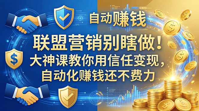 (18242期)联盟营销别瞎做!大神课教你用信任变现,自动化赚钱还不费力【原创双语字幕】