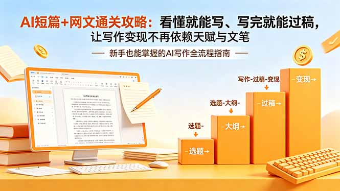(18485期)AI短篇+网文通关攻略-更新4月:看懂就能写、写完就能过稿,让写作变现不再依赖天赋与文笔