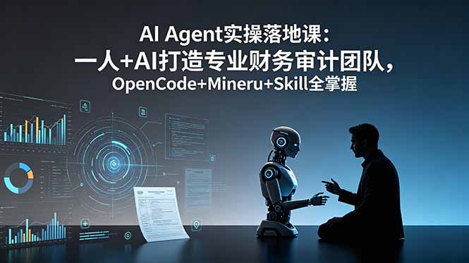 (19037期)AI Agent实操落地课:一人+AI打造专业财务审计团队,OpenCode+Mineru+Skill全掌握