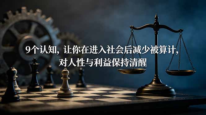 (19042期)付费文章:9个认知,让你在进入社会后减少被算计,对人性与利益保持清醒