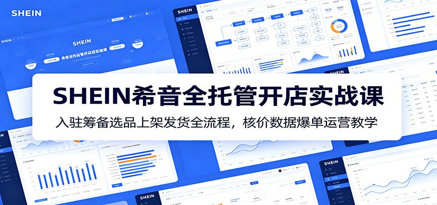 SHEIN希音全托管开店实战课:入驻筹备选品上架发货全流程,核价数据爆单运营教学