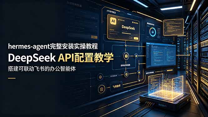 (19128期)hermes-agent完整安装实操教程,DeepSeek API配置教学,搭建可联动飞书的办公智能体